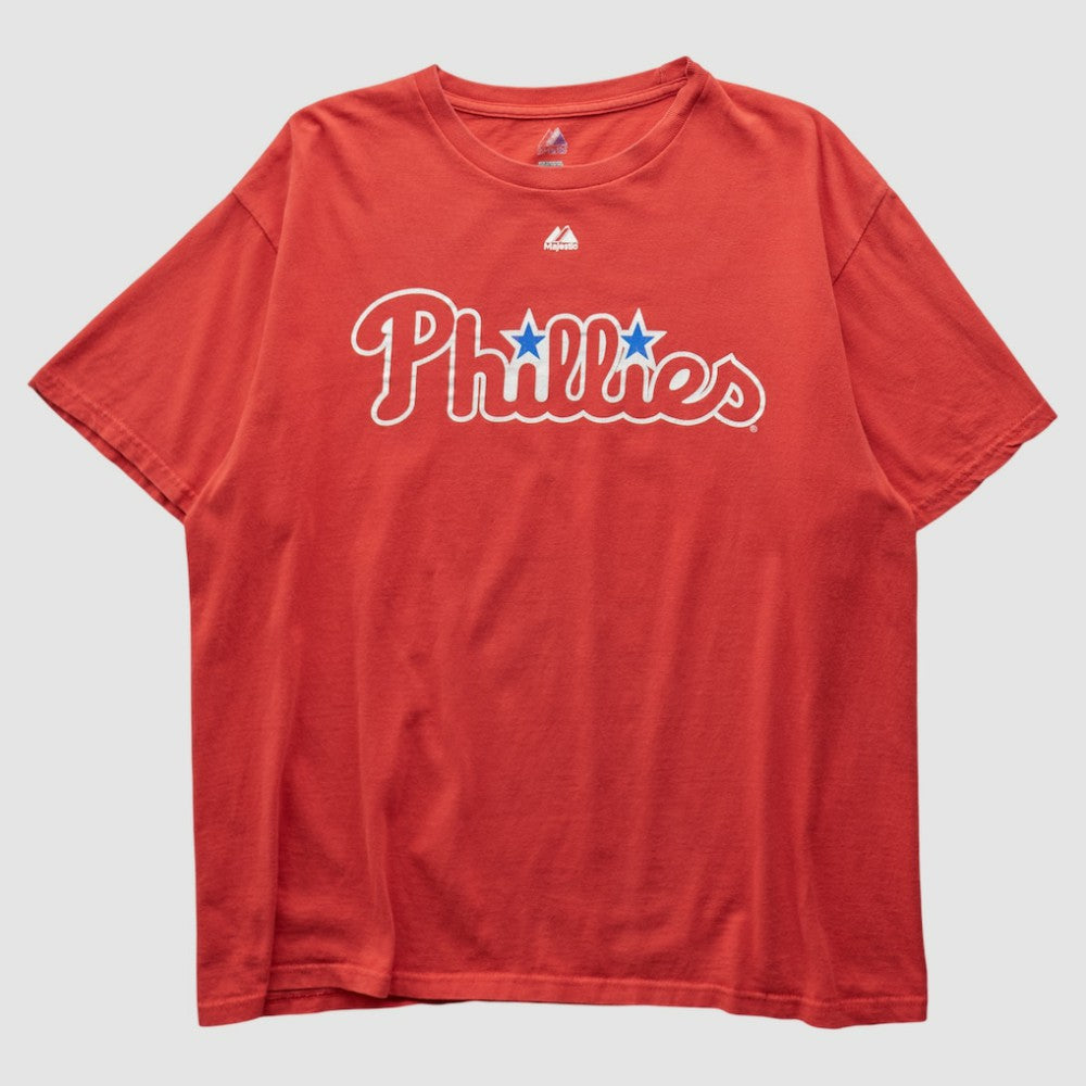Philadelphia Phillies Majestic 2000s T-shirt - Red Vintage