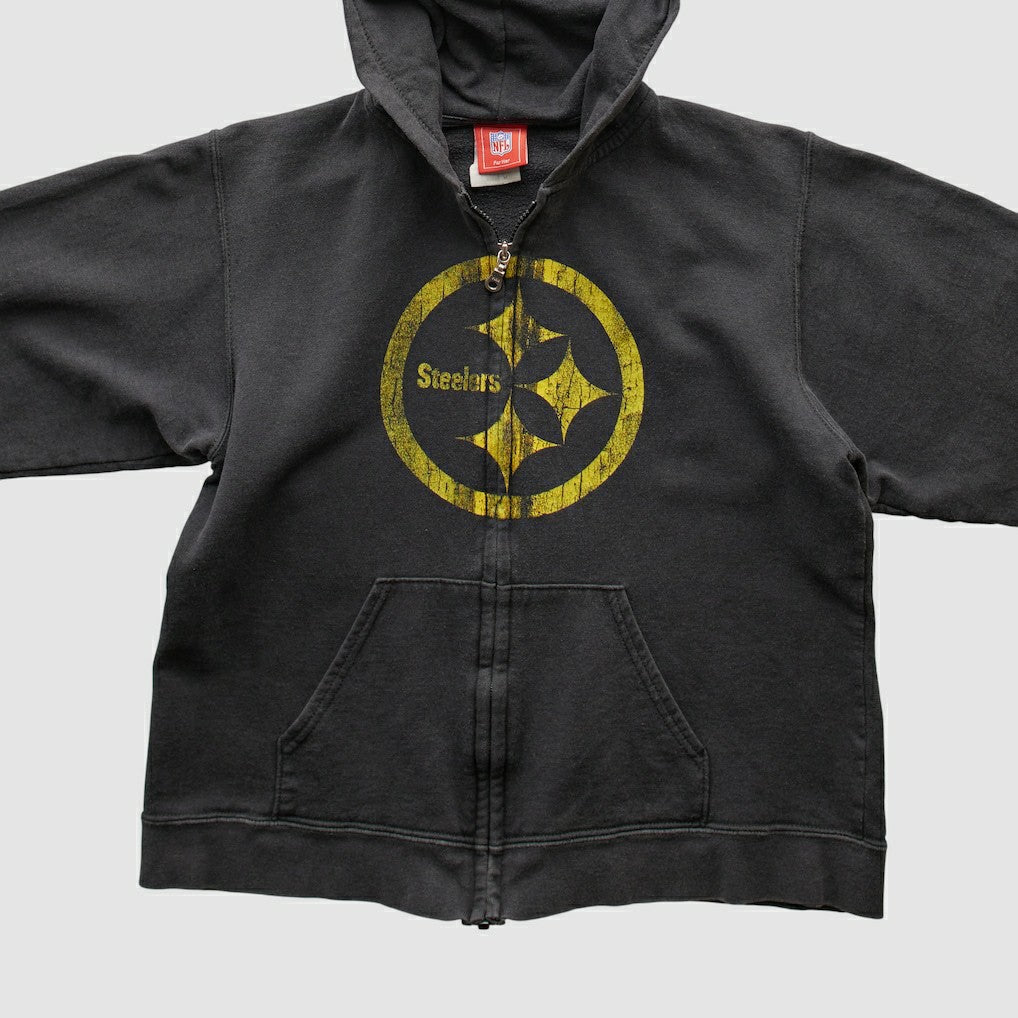 Pittsburgh Steelers NFL 2000s Hooded Full Zip Sweatshirt - Black Vintage outlet