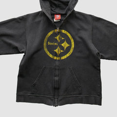 Pittsburgh Steelers NFL 2000s Hooded Full Zip Sweatshirt - Black Vintage outlet