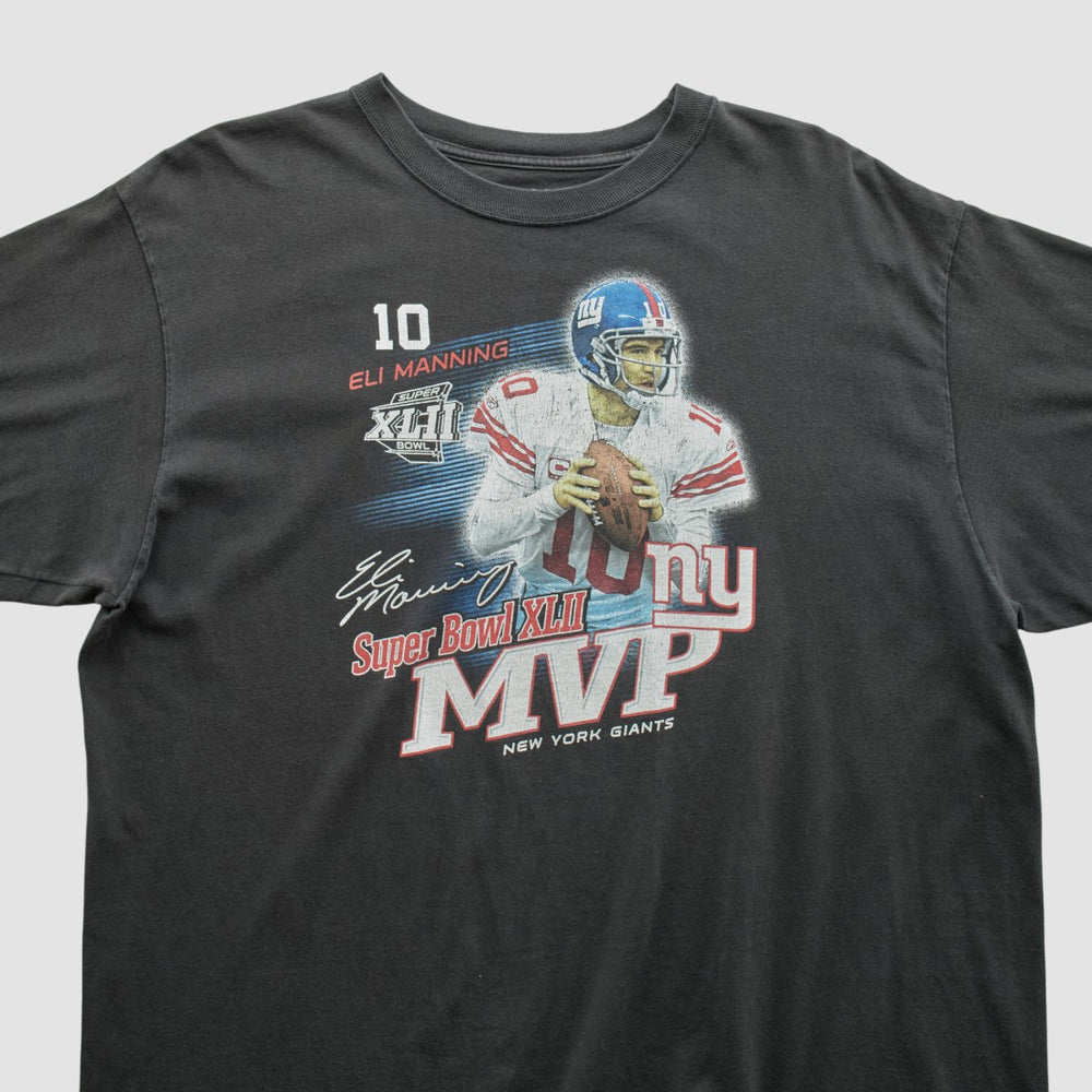Superbowl XLII MVP Reebok 2008 T-shirt - Black Vintage for sale