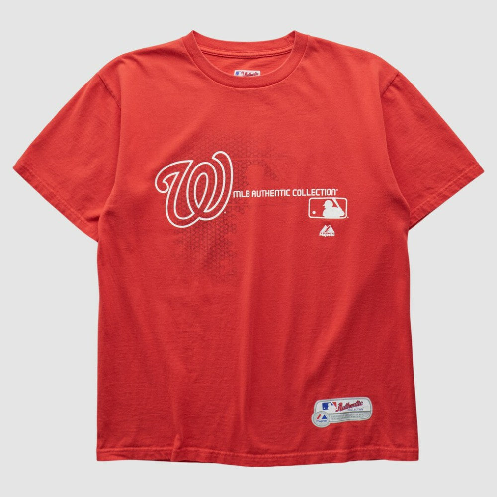 Washington Nationals Majestic 2000s T-shirt - Red Vintage