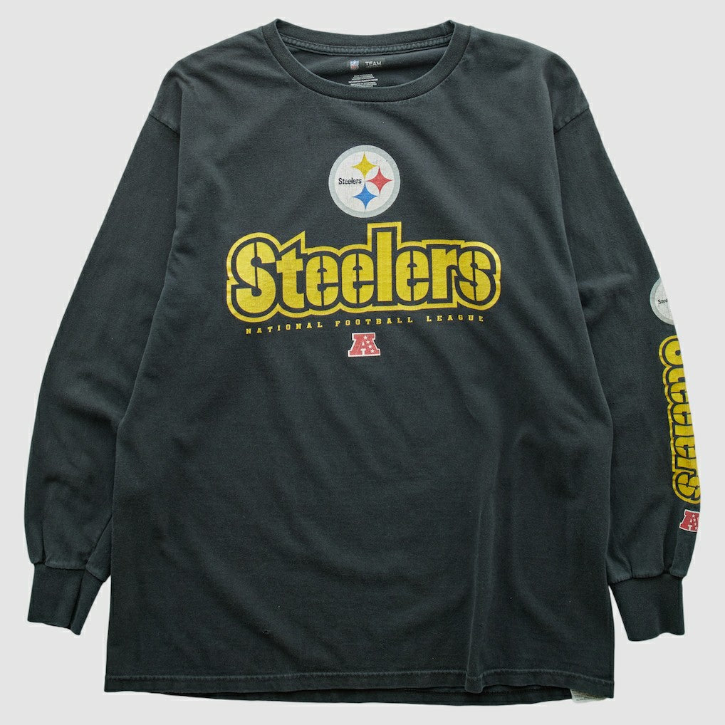 Pittsburgh Steelers NFL 2000s Long Sleeve T-shirt - Black Vintage cheap