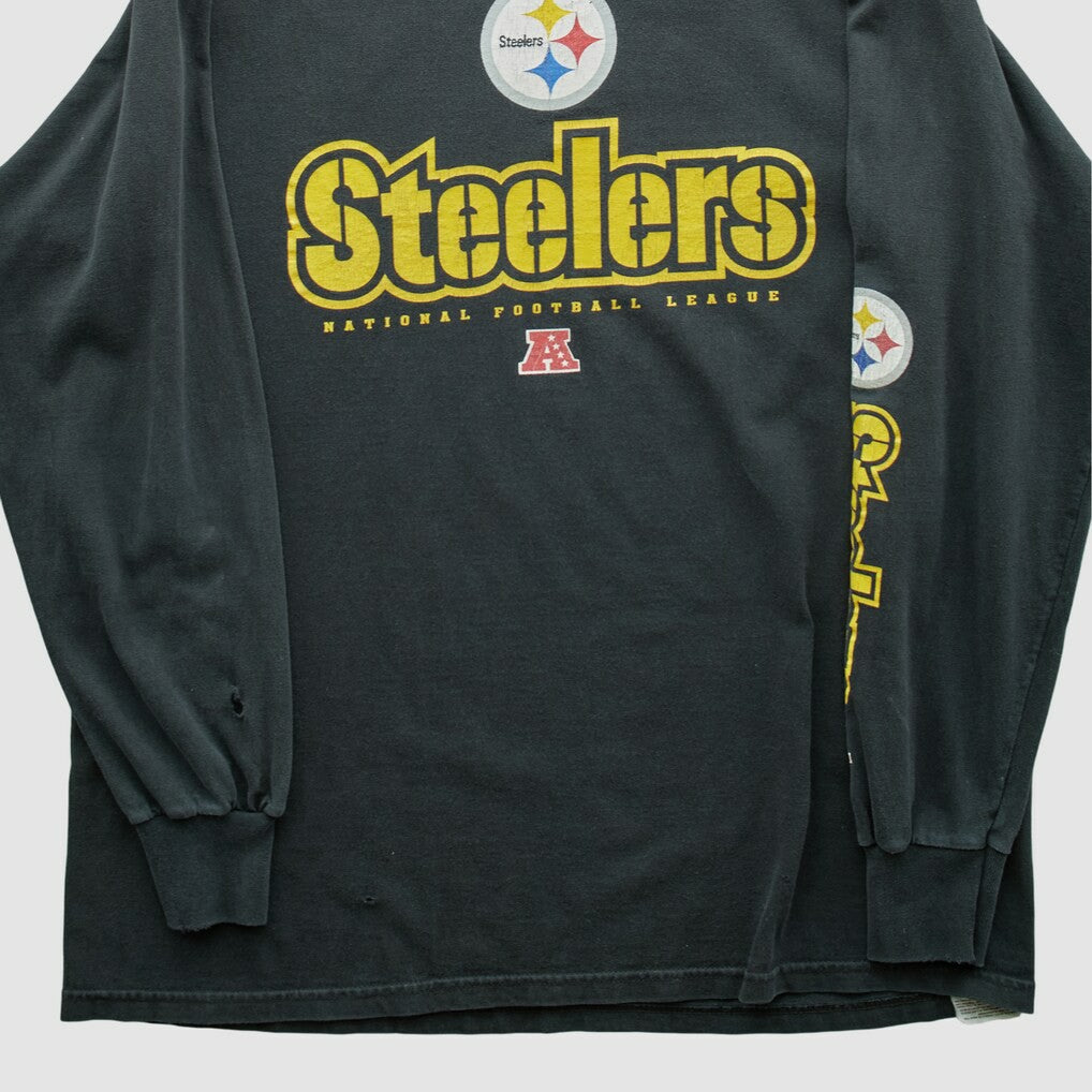 Pittsburgh Steelers NFL 2000s Long Sleeve T-shirt - Black Vintage cheap