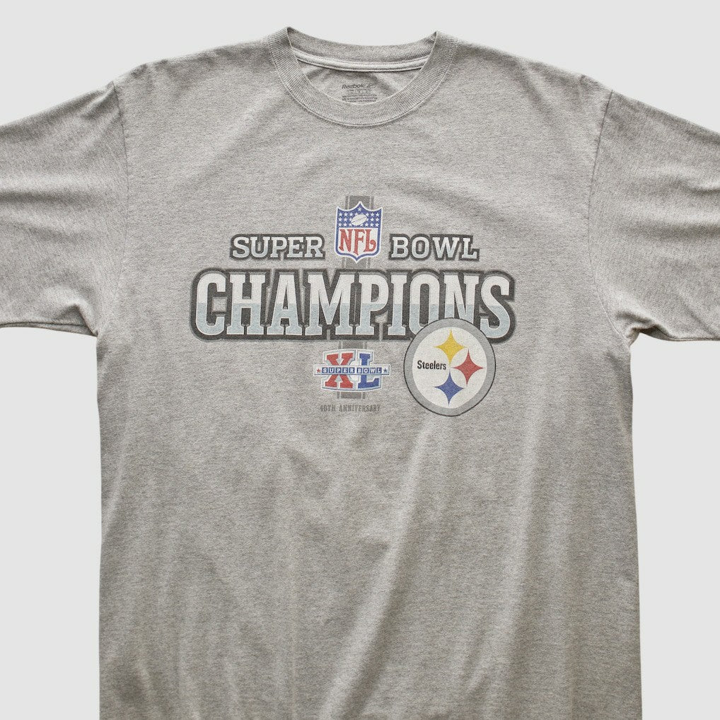 Pittsburgh Steelers Reebok 2006 T-shirt - Heather Gray Vintage on sale