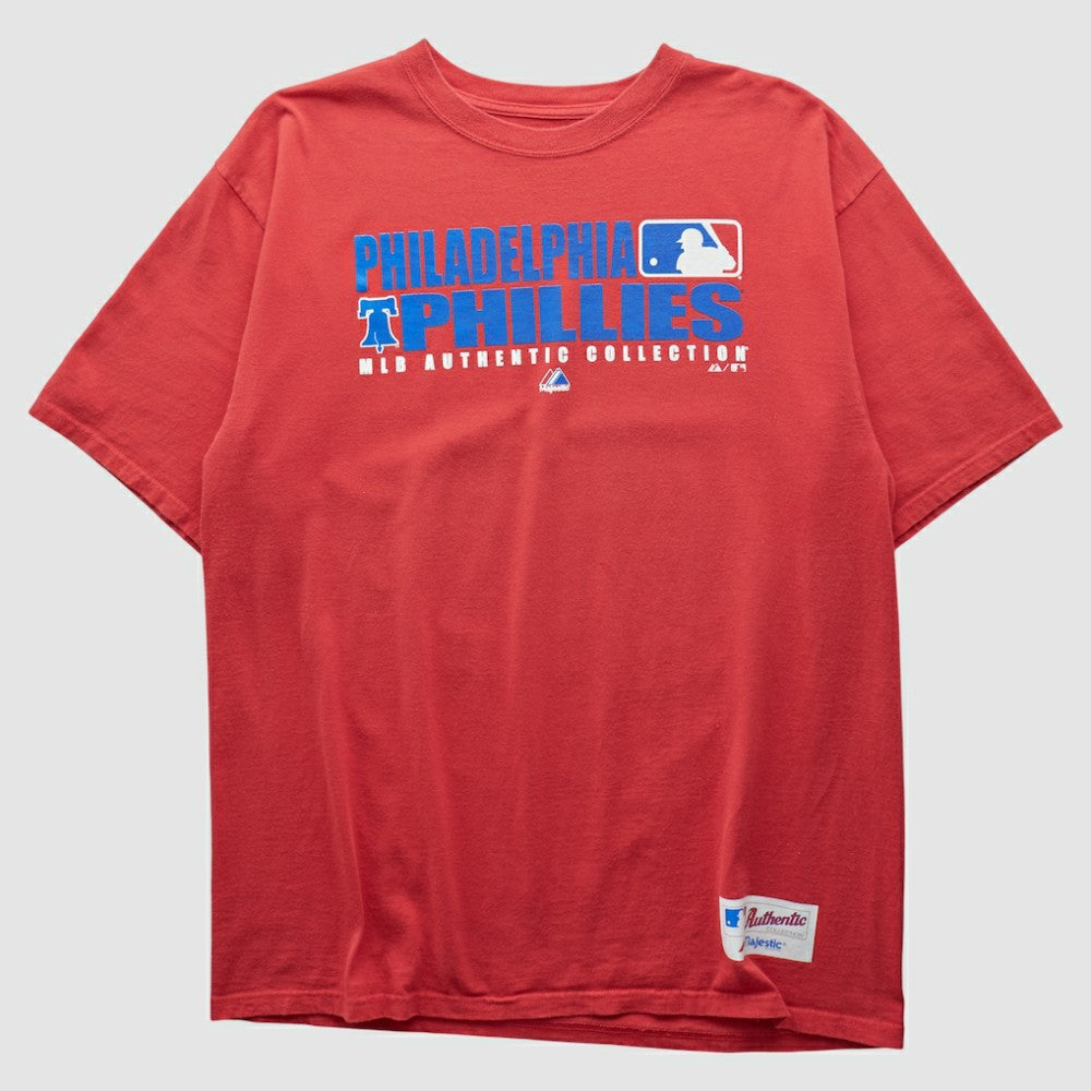 Philadelphia Phillies Majestic 2000s T-shirt - Red Vintage