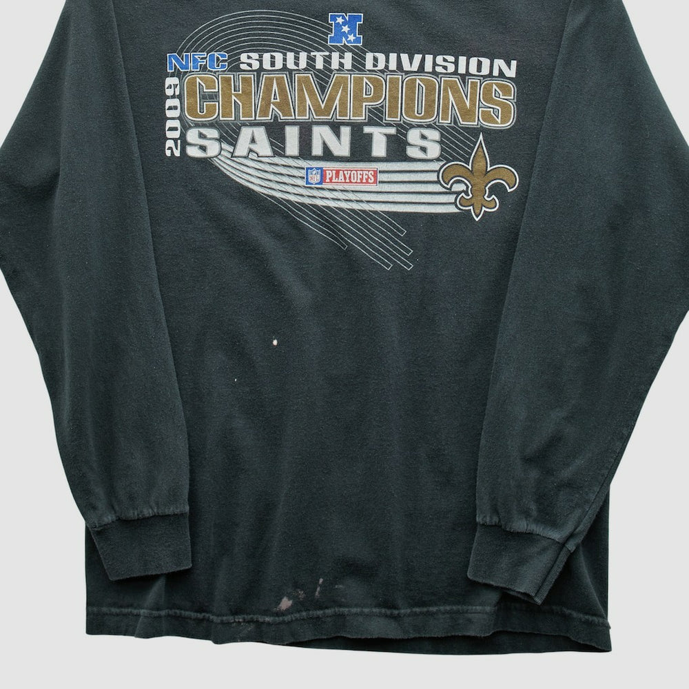 New Orleans Saints Alstyle Apparel 2009 Long Sleeve T-shirt - Black Vintage for sale