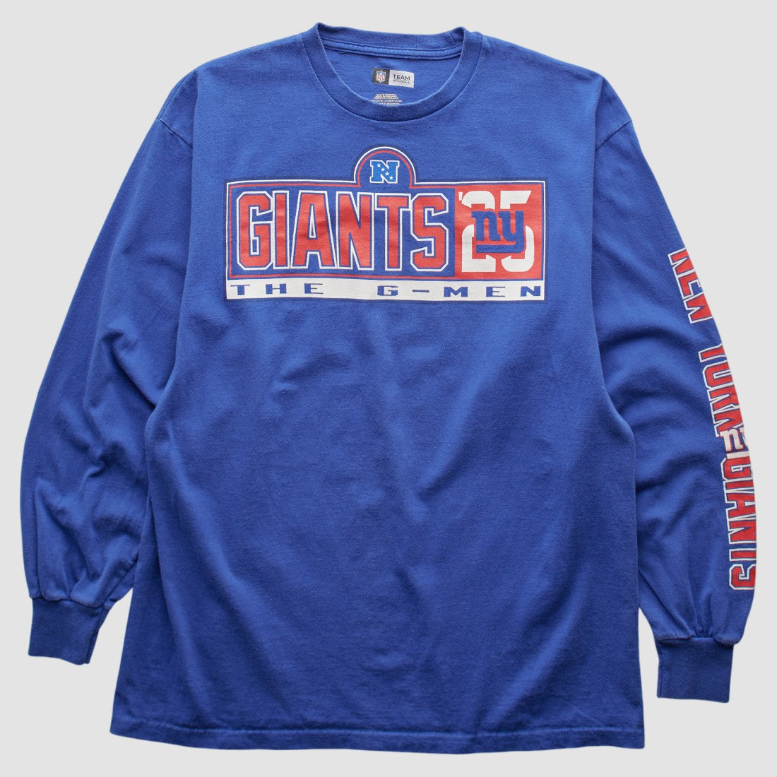 New York Giants NFL 2000s Long Sleeve T-shirt - Blue Vintage on sale