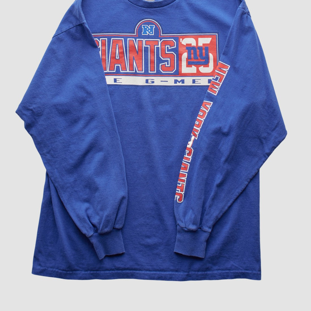 New York Giants NFL 2000s Long Sleeve T-shirt - Blue Vintage on sale