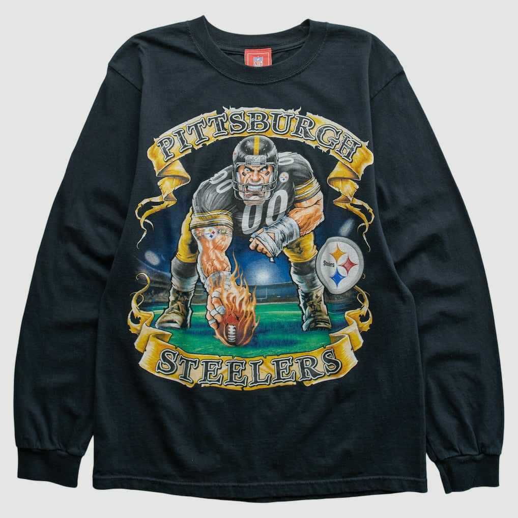 Pittsburgh Steelers NFL 2000s Long Sleeve T-shirt - Black Vintage for sale