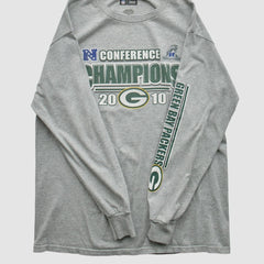 Green Bay Packers NFL 2010 Long Sleeve T-shirt - Heather Gray Vintage outlet