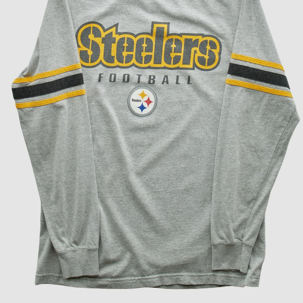 Pittsburgh Steelers NFL 2000s Long Sleeve T-shirt - Heather Gray Vintage on sale