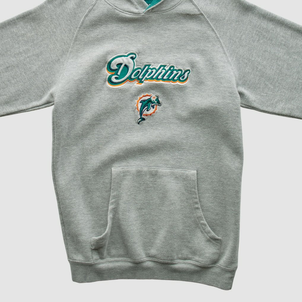 Miami Dolphins NFL 2000s Hooded Pullover Sweatshirt - Heather Gray Vintage online
