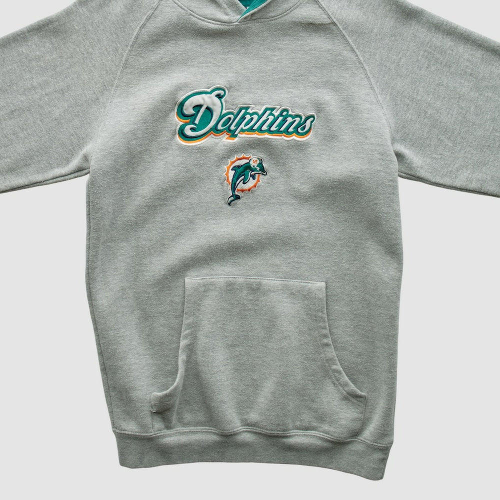 Miami Dolphins NFL 2000s Hooded Pullover Sweatshirt - Heather Gray Vintage online