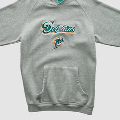 Miami Dolphins NFL 2000s Hooded Pullover Sweatshirt - Heather Gray Vintage online