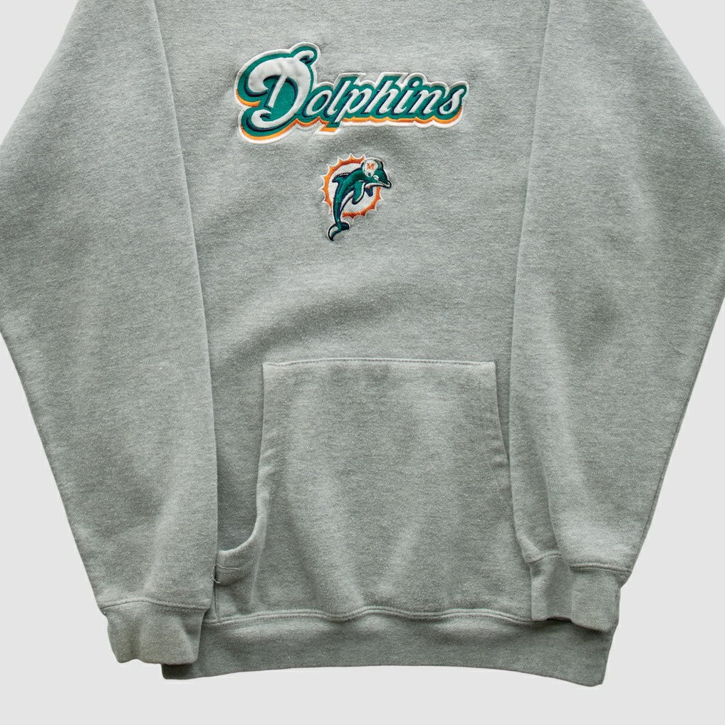 Miami Dolphins NFL 2000s Hooded Pullover Sweatshirt - Heather Gray Vintage online