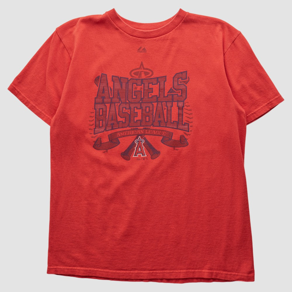 Los Angeles Angels Majestic 2000s T-shirt - Red Vintage