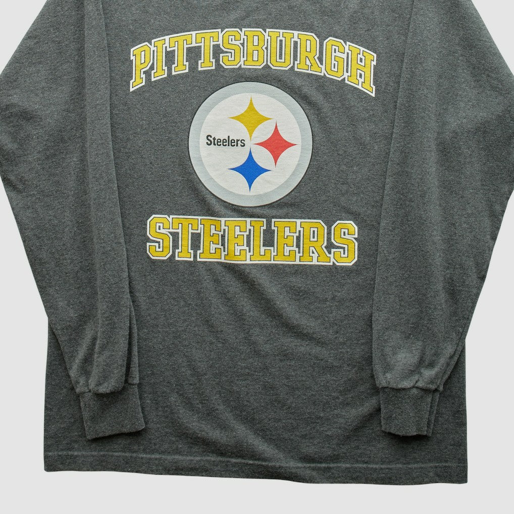 Pittsburgh Steelers 2000s Long Sleeve T-shirt - Dark Heather Gray Vintage for sale