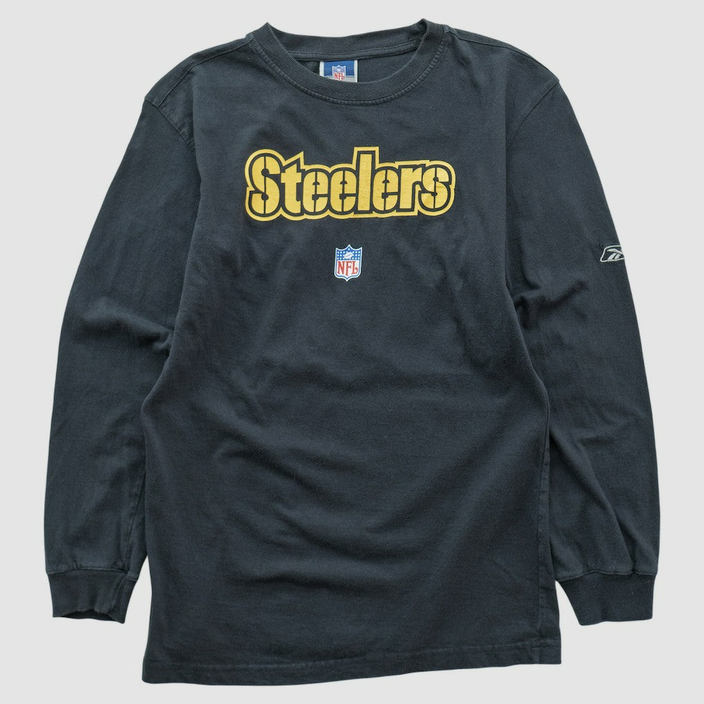 Pittsburgh Steelers Reebok 2000s Long Sleeve T-shirt - Black Vintage sale