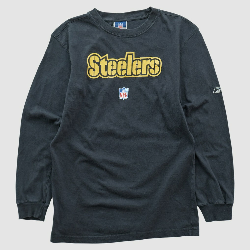 Pittsburgh Steelers Reebok 2000s Long Sleeve T-shirt - Black Vintage sale