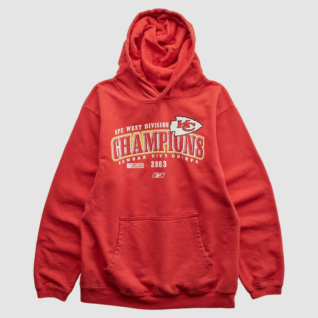 Kansas City Chiefs Reebok 2003 Hooded Pullover Sweatshirt - Red Vintage sale