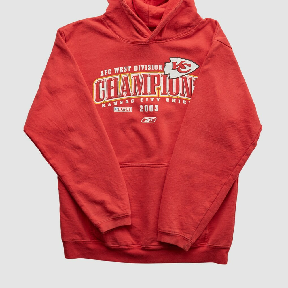 Kansas City Chiefs Reebok 2003 Hooded Pullover Sweatshirt - Red Vintage sale