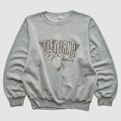 Cleveland Browns Champion 90s Pullover Sweatshirt - Heather Gray Vintage on sale