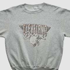 Cleveland Browns Champion 90s Pullover Sweatshirt - Heather Gray Vintage on sale