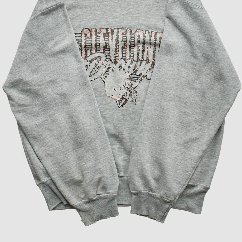 Cleveland Browns Champion 90s Pullover Sweatshirt - Heather Gray Vintage on sale