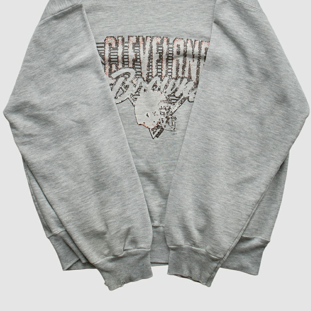Cleveland Browns Champion 90s Pullover Sweatshirt - Heather Gray Vintage on sale