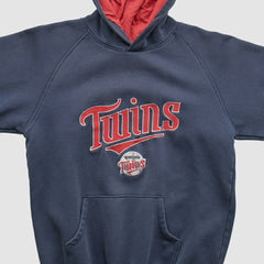 Minnesota Twins Majestic 2000s Hooded Pullover Sweatshirt - Navy Vintage