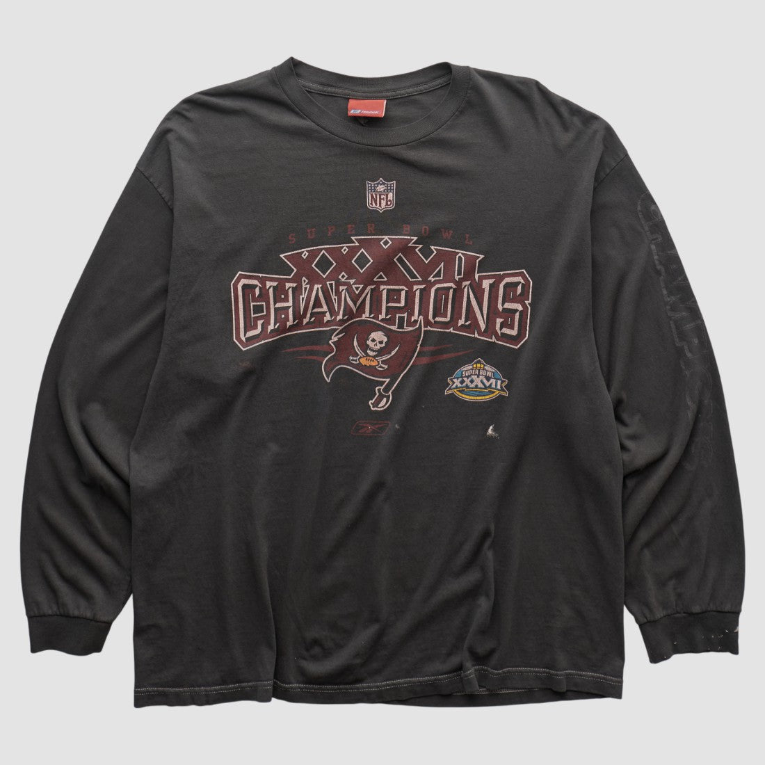 Tampa Bay Buccaneers Reebok 2003 Long Sleeve T-shirt - Black Vintage for sale