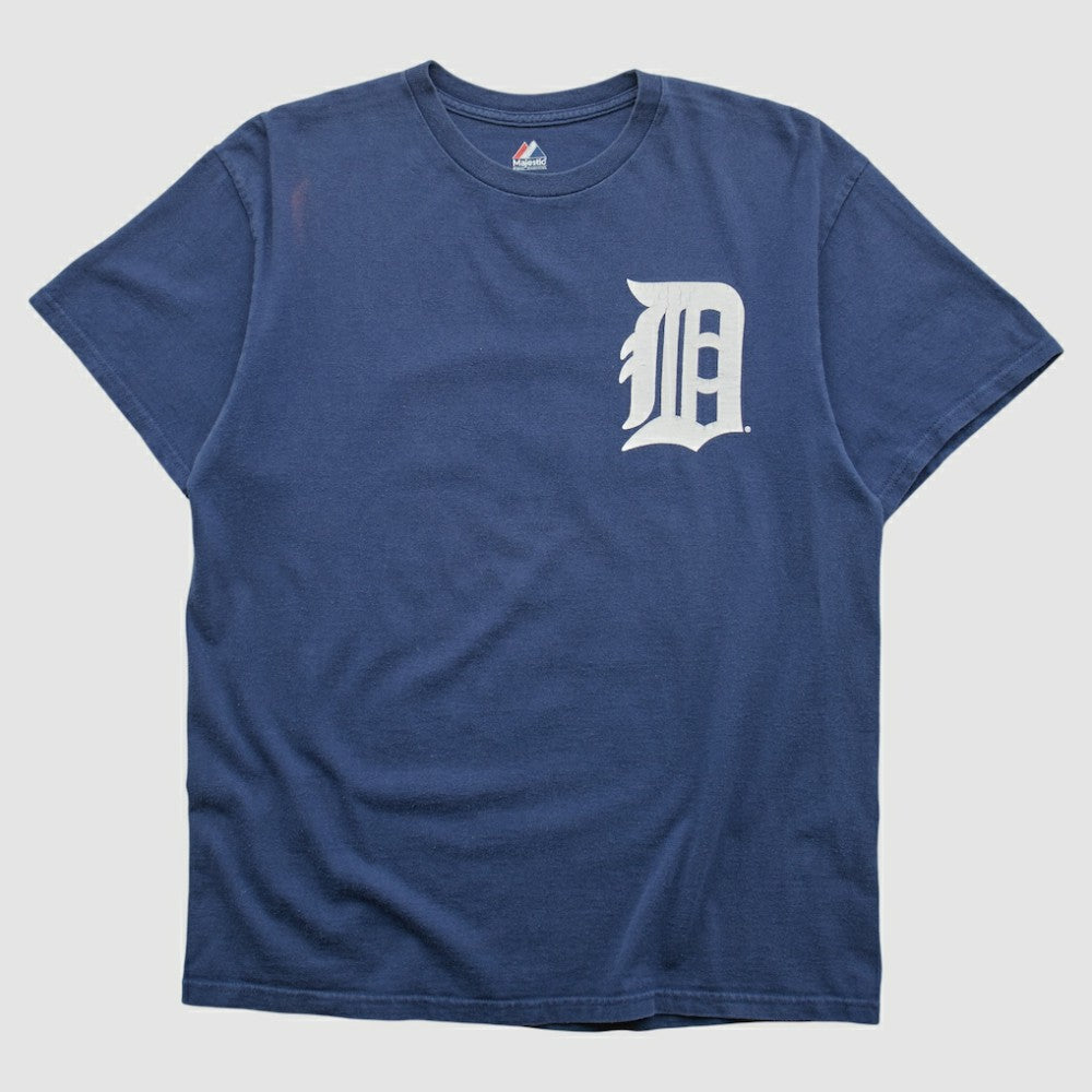 Detroit Tigers Majestic 2000s T-shirt - Navy Vintage