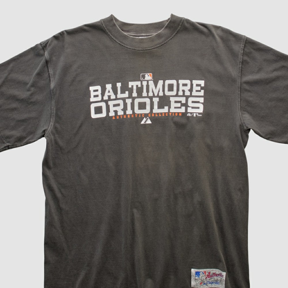 Baltimore Orioles Majestic 2000s T-shirt - Charcoal Vintage