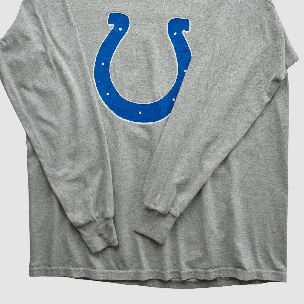 Indianapolis Colts 2000s Long Sleeve T-shirt - Heather Gray Vintage discount