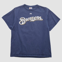 Milwaukee Brewers Majestic 2008 T-shirt - Navy Vintage