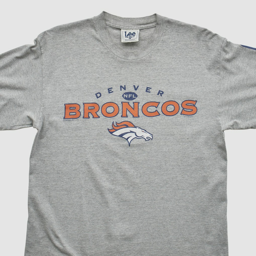 Denver Broncos Lee Apparel 2000s Long Sleeve T-shirt - Heather Gray Vintage discount