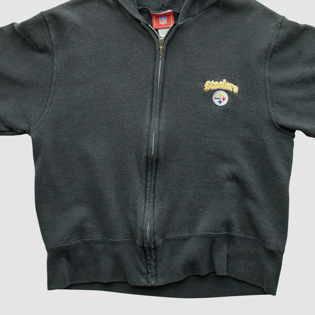 Pittsburgh Steelers NFL 2000s Hooded Full Zip Sweatshirt - Black Vintage online