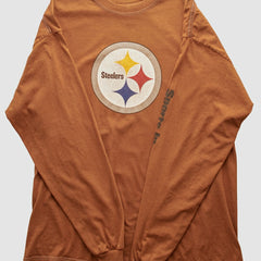 Pittsburgh Steelers Gildan 2000s Long Sleeve T-shirt - Brown Vintage for sale