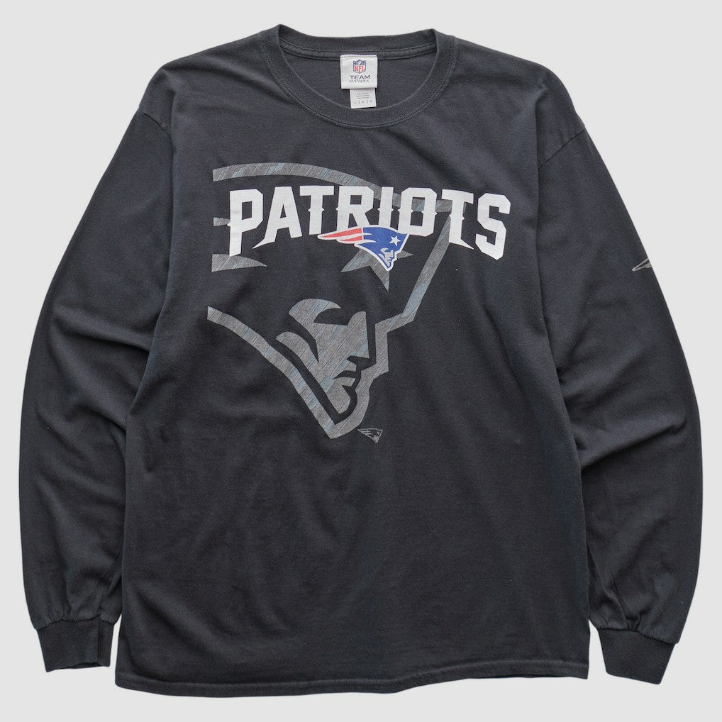 New England Patriots NFL 2010s Long Sleeve T-shirt - Black Vintage on sale