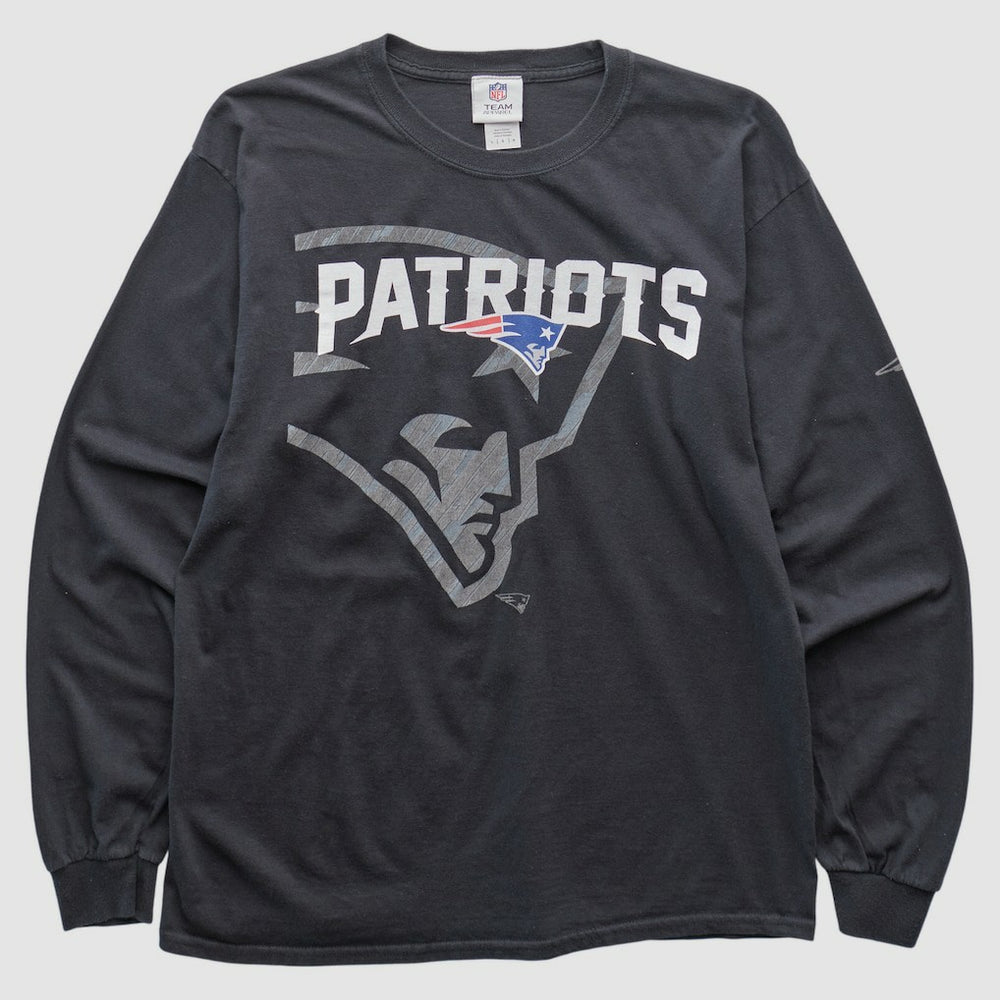 New England Patriots NFL 2010s Long Sleeve T-shirt - Black Vintage on sale