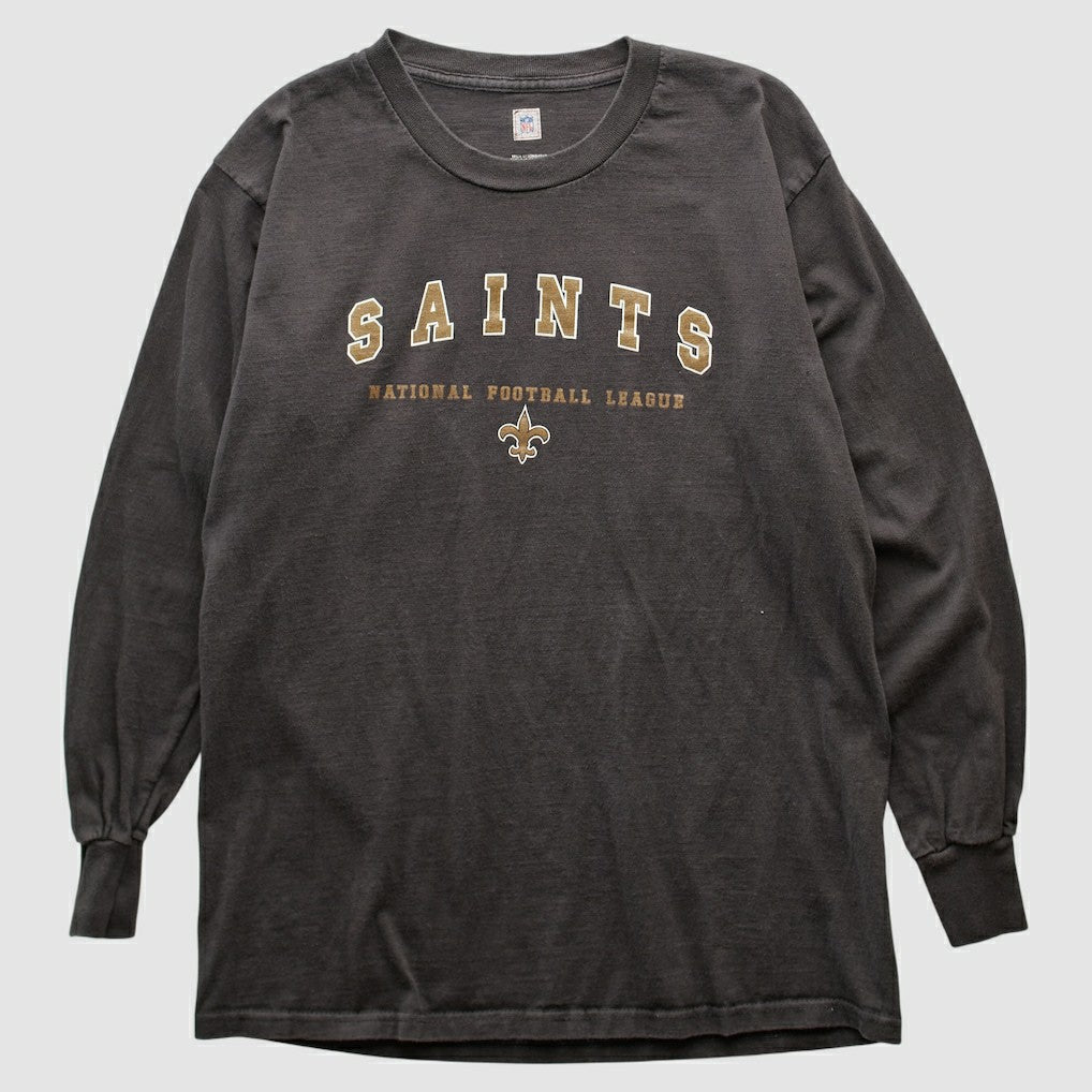 New Orleans Saints NFL 2000s Long Sleeve T-shirt - Charcoal Vintage sale