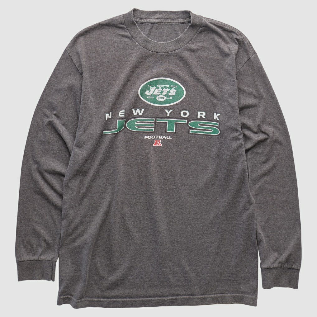 New York Jets 2010s Long Sleeve T-shirt - Dark Heather Gray Vintage cheap