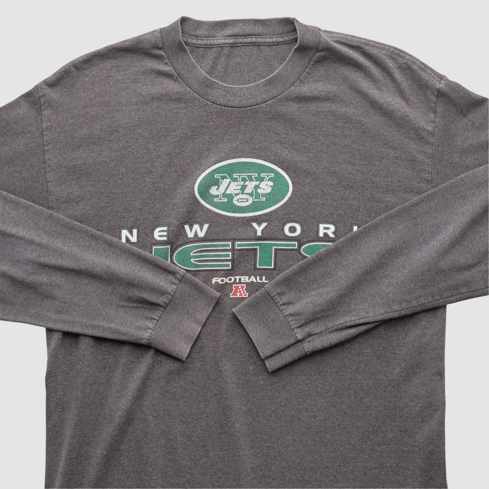 New York Jets 2010s Long Sleeve T-shirt - Dark Heather Gray Vintage cheap
