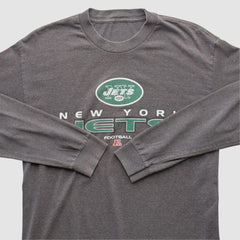 New York Jets 2010s Long Sleeve T-shirt - Dark Heather Gray Vintage cheap