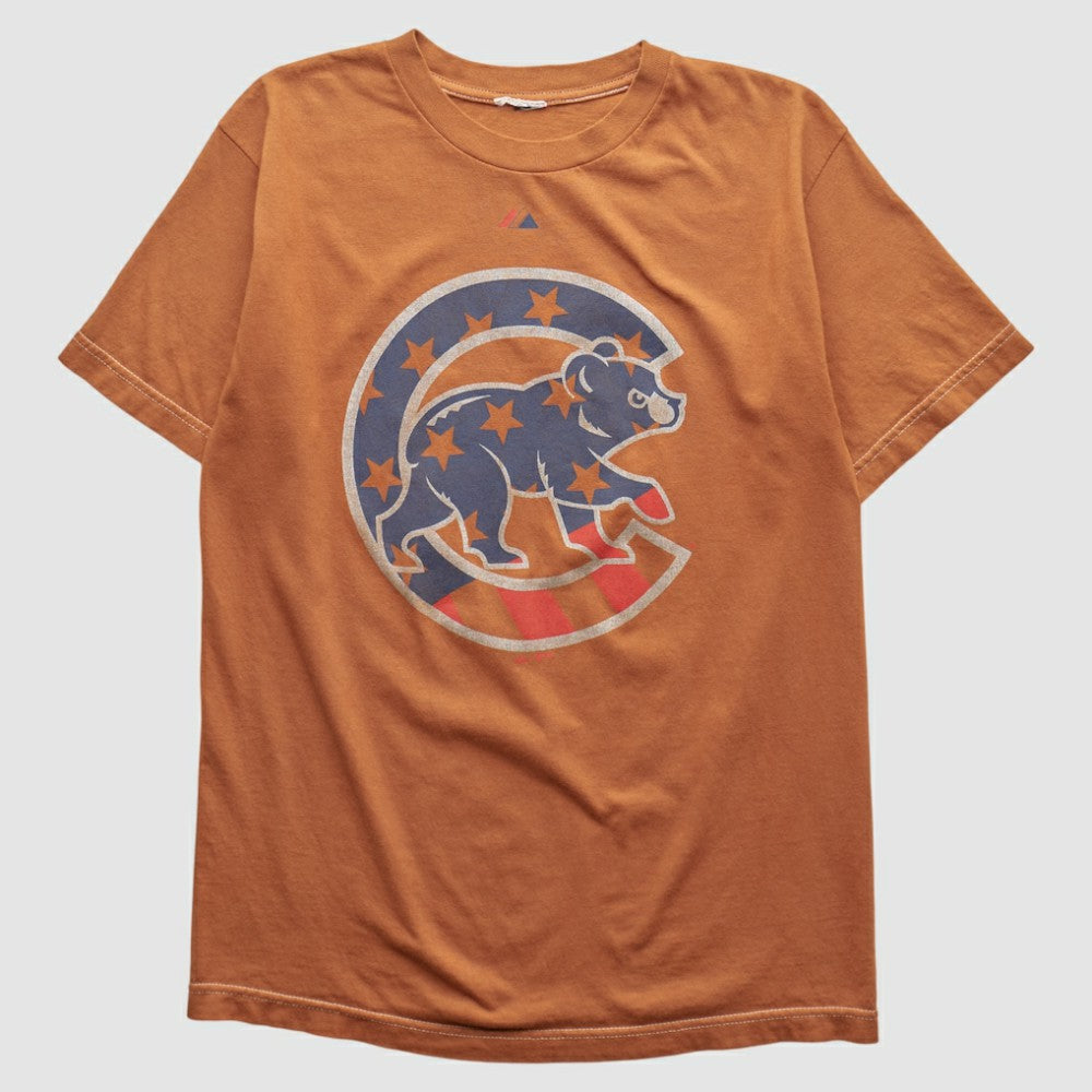 Chicago Cubs Majestic 2000s T-shirt - Orange Vintage