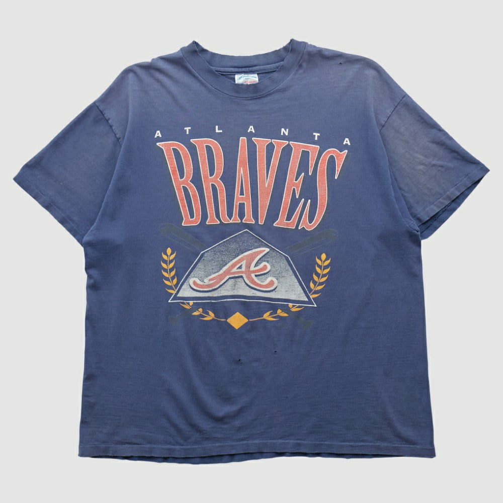 Atlanta Braves Hanes 90s T-shirt - Navy Vintage