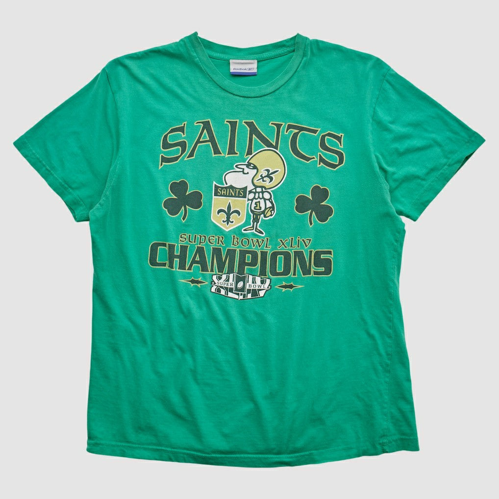 New Orleans Saints Reebok 2010 T-shirt - Green Vintage sale