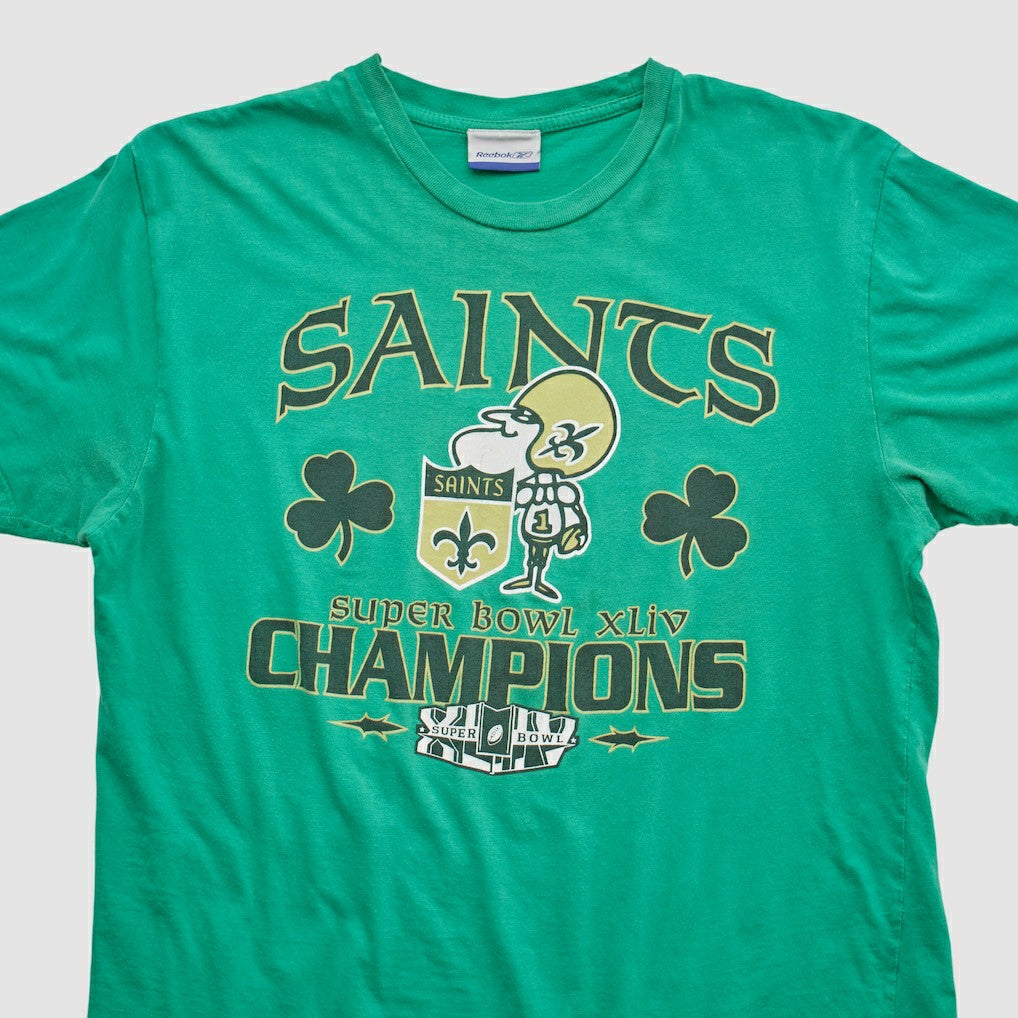 New Orleans Saints Reebok 2010 T-shirt - Green Vintage sale