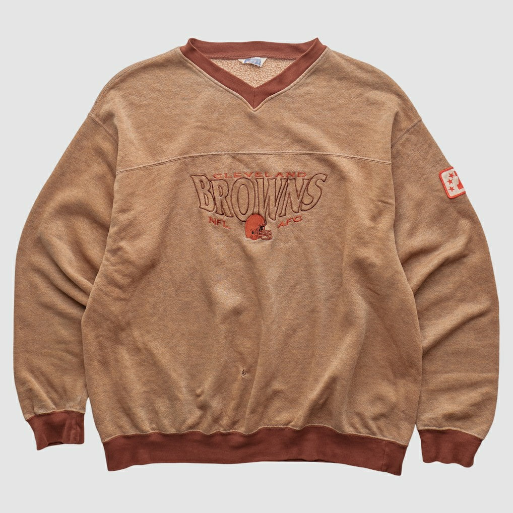 Cleveland Browns CRABLE SPORTSWEAR 90s Pullover Sweatshirt - Tan Vintage discount