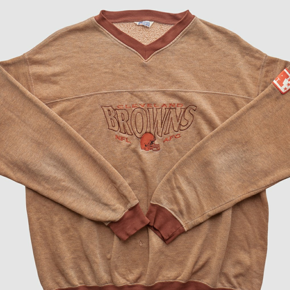 Cleveland Browns CRABLE SPORTSWEAR 90s Pullover Sweatshirt - Tan Vintage discount